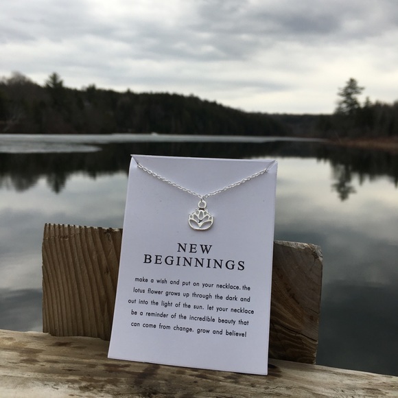 RESTOCKED 2 For $12 ♥️ Silver Lotus Necklace - Picture 3 of 3